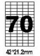 Этикетки на листе А4 формата 70 stikers 42*21,2 mm 